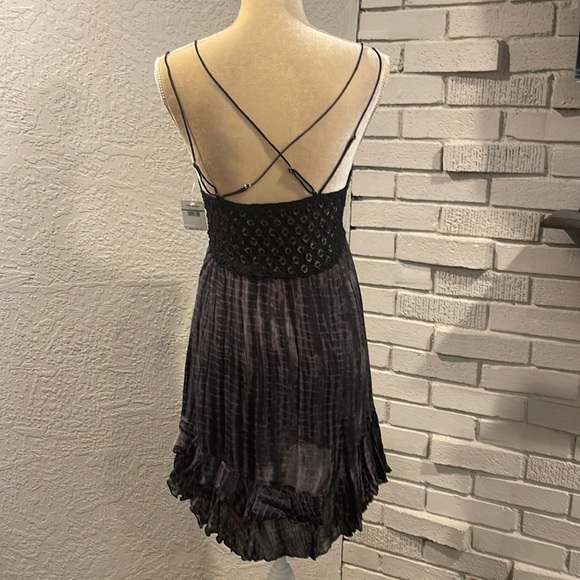 Free People Black Lace Trim Tie-Dye Dress - Picture 2 of 5